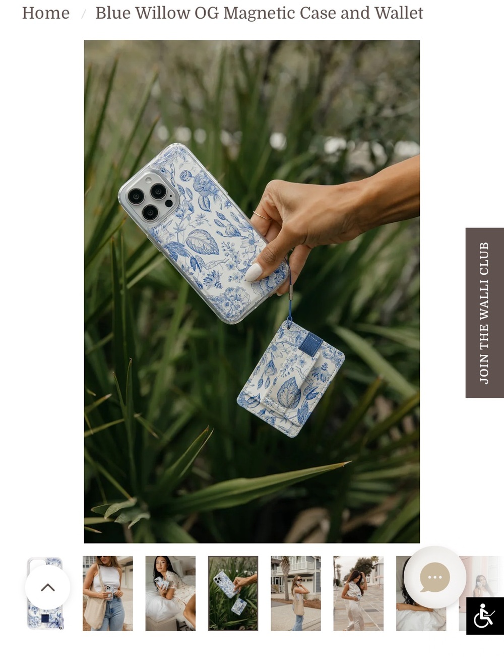 iPhone 12 Pro Walli Case: Blue Willow Floral Magnetic Phone Case and Wallet